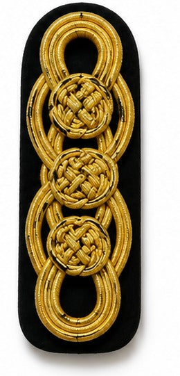 Premium Gold Braided Military Shoulder Board Insignia Patch-18 – Ceremonial Uniform Rank Decoration