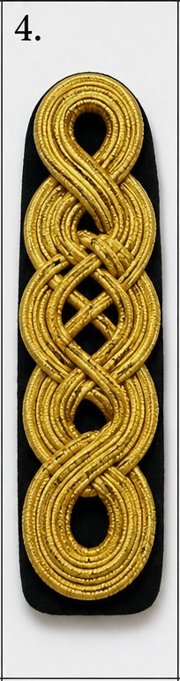 Premium Gold Braided Military Shoulder Board Insignia Patch-5 – Ceremonial Uniform Rank Decoration