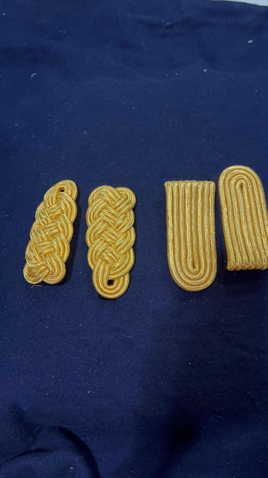 Premium Gold Bullion Wire Collar Tabs & Shoulder Rank Insignia Set – Military Uniform Accessories