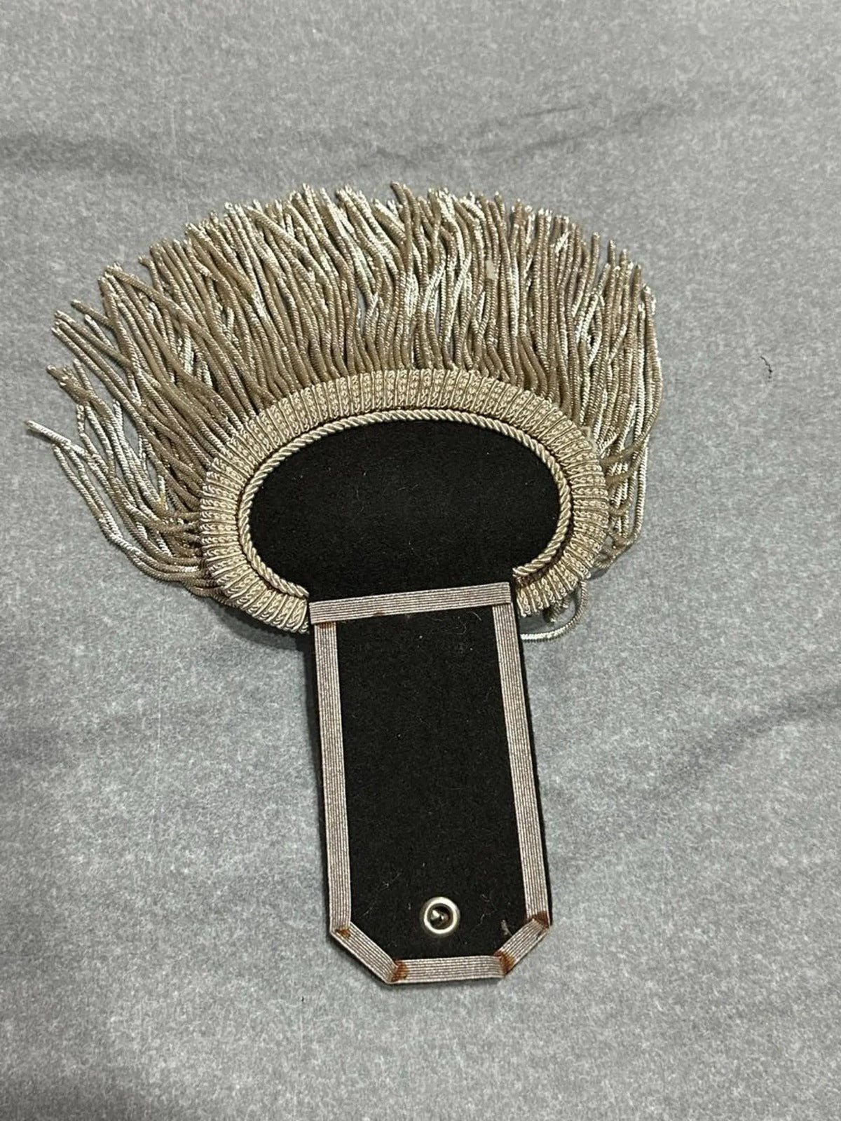 Premium Silver Bullion Fringe Shoulder Epaulettes – Military Dress Uniform Shoulder Boards (Pair)