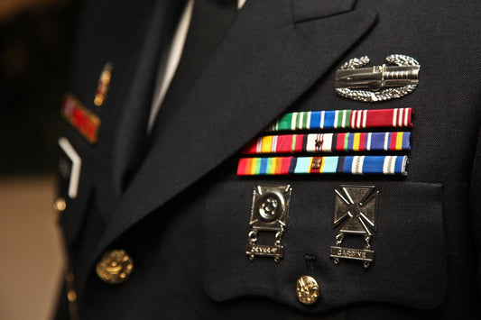 Military Ribbon Bar & Qualification Badge Set – Dress Uniform Insignia Collection