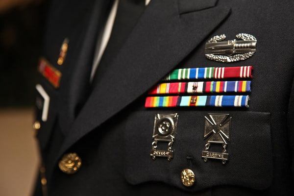 Military Ribbon Bar & Qualification Badge Set – Dress Uniform Insignia Collection
