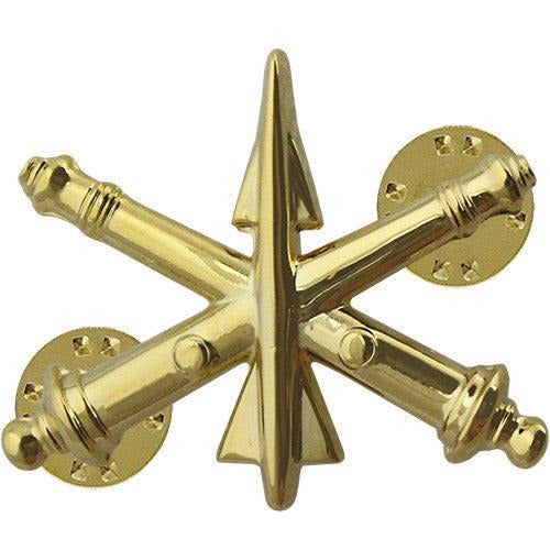 Crossed Cannons Collar Insignia Pin – Gold Military Artillery Branch Badge for Dress Uniforms