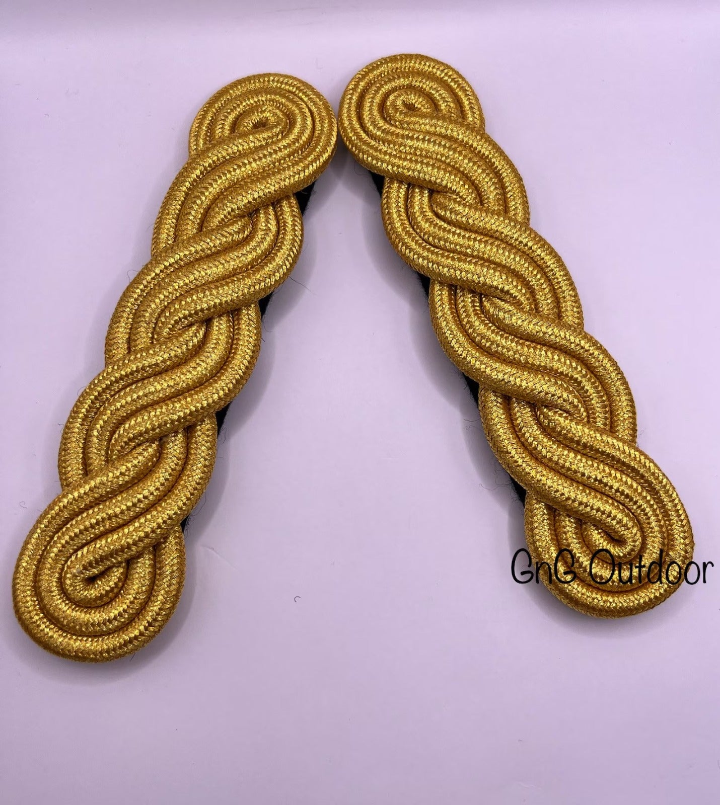 Premium Gold Bullion Wire Braided Shoulder Boards (Pair) – Ceremonial Military Uniform Epaulettes
