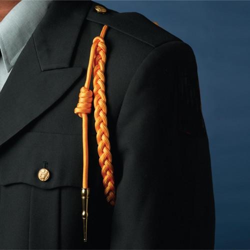 Premium Gold Braided Military Aiguillette Shoulder Cord – Ceremonial Dress Uniform Lanyard with Metal Tip