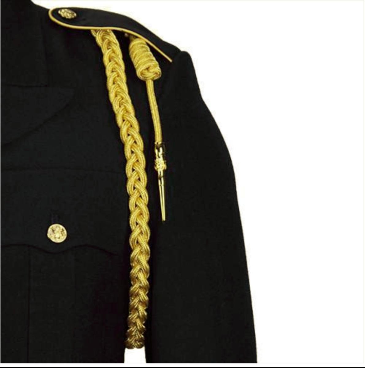 Premium Gold Single Braided Military Aiguillette Shoulder Cord with Metal Tip – Ceremonial Dress Uniform Accessory