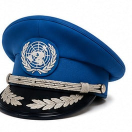 Premium Royal Blue Ceremonial Officer Peaked Cap with Silver Chin Cord