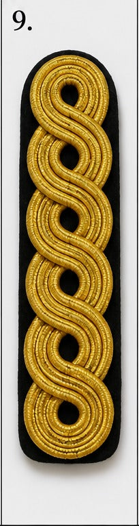 Premium Gold Braided Military Shoulder Board Insignia Patch-10 – Ceremonial Uniform Rank Decoration