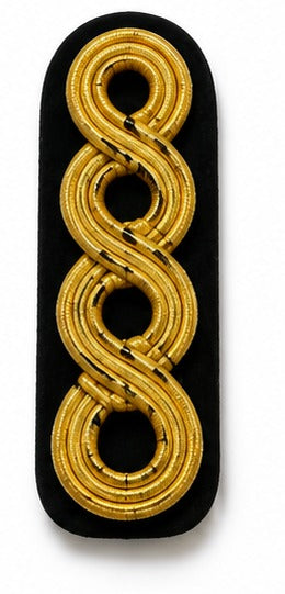 Premium Gold Braided Military Shoulder Board Insignia Patch-11 – Ceremonial Uniform Rank Decoration