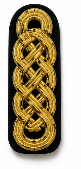 Premium Gold Braided Military Shoulder Board Insignia Patch-1 – Ceremonial Uniform Rank Decoration