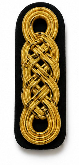 Premium Gold Braided Military Shoulder Board Insignia Patch-15 – Ceremonial Uniform Rank Decoration
