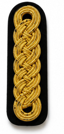 Premium Gold Braided Military Shoulder Board Insignia Patch-17 – Ceremonial Uniform Rank Decoration