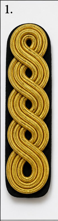 Premium Gold Braided Military Shoulder Board Insignia Patch-3 – Ceremonial Uniform Rank Decoration