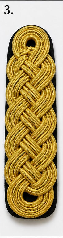 Premium Gold Braided Military Shoulder Board Insignia Patch-4 – Ceremonial Uniform Rank Decoration