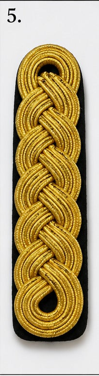 Premium Gold Braided Military Shoulder Board Insignia Patch-6 – Ceremonial Uniform Rank Decoration