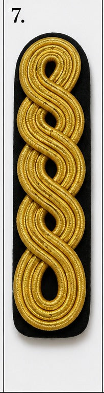Premium Gold Braided Military Shoulder Board Insignia Patch-7 – Ceremonial Uniform Rank Decoration