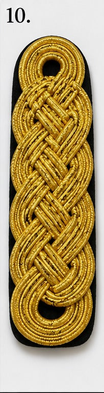 Premium Gold Braided Military Shoulder Board Insignia Patch-9 – Ceremonial Uniform Rank Decoration