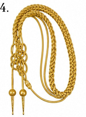 Premium Gold Braided Military Aiguillette Shoulder Cord-4 with Decorative Metal Tips – Ceremonial Dress Uniform Accessory