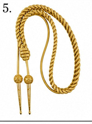 Premium Gold Braided Military Aiguillette Shoulder Cord-5 with Decorative Metal Tips – Ceremonial Dress Uniform Accessory