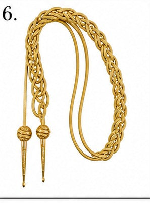 Premium Gold Braided Military Aiguillette Shoulder Cord-6 with Decorative Metal Tips – Ceremonial Dress Uniform Accessory