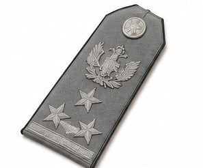 Silver Eagle Military Shoulder Epaulettes with Three Star Rank Insignia – Premium Uniform Shoulder Boards (Pair)