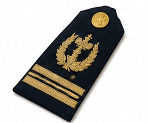 Military Officer Shoulder Board with Gold Laurel Wreath & Crossed Sword Insignia – Embroidered Dress Uniform Epaulette (Pair)