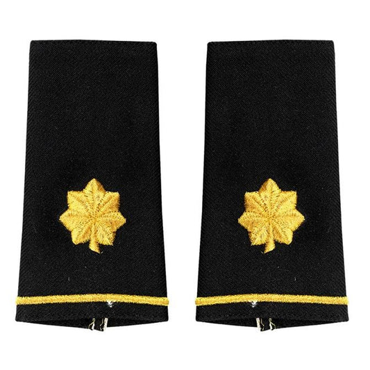 Military Uniform Shoulder Rank Epaulettes with Gold Leaf Embroidered Insignia – Pair